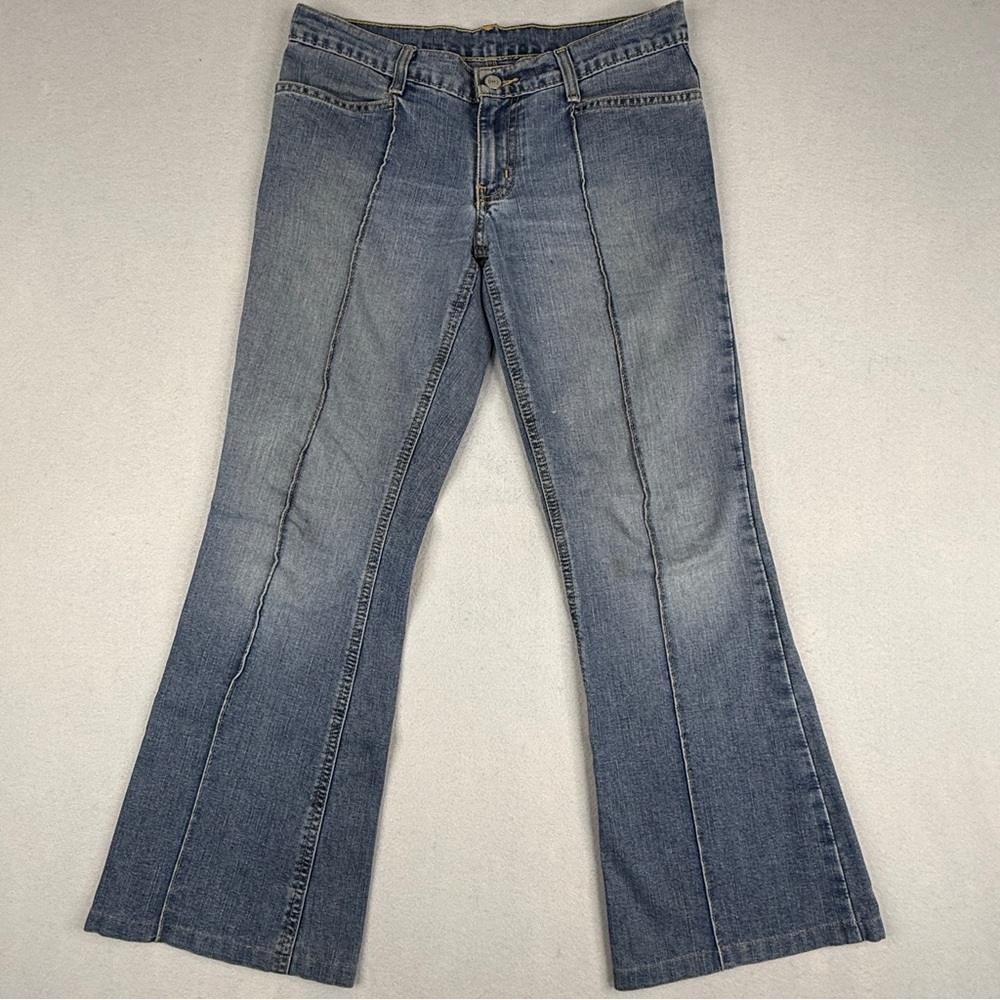 RL Polo Jeans Co Y2K Low Rise Flare Jeans Women’s 5/6 Ranch Pocket Blue